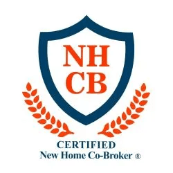 NHCB Certified New Home Co-Broker logo with shield and wheat design.