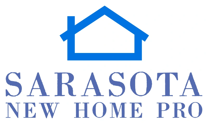 Logo for Sarasota New Home Pros with a blue house outline.